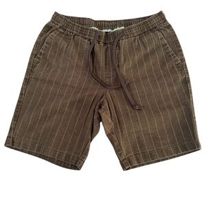 Blackberrys Casuale 32x8 Brown Pinstripe Slim Fit Drawstring Men's BS10 Shorts
